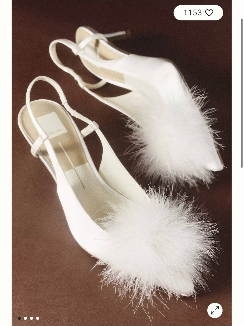 Dolce Vita White Feather Slingback Pumps